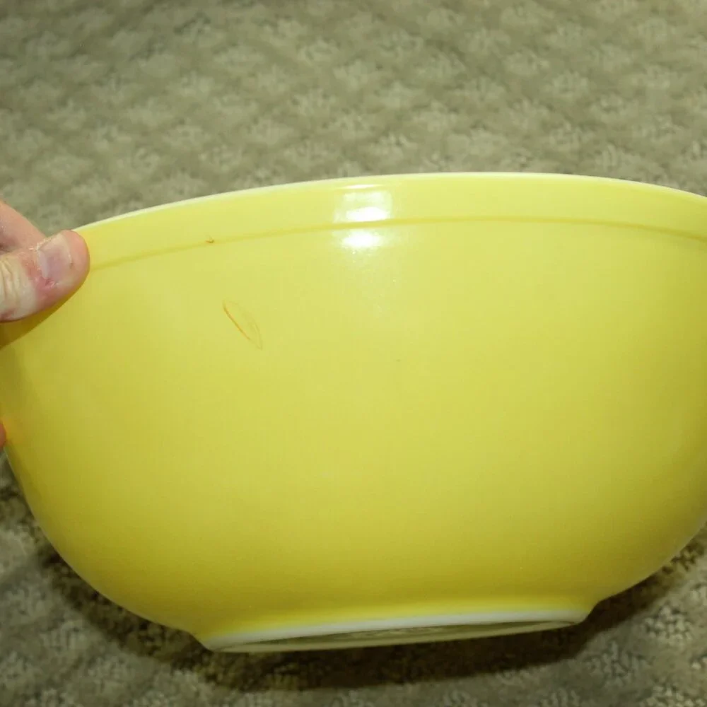 Pyrex Set 2 Vintage Verde Green Avocado Yellow Nesting Mixing Bowls  403 404